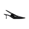 Saint Laurent Cherish Crystal-embellished Glossed-leather Slingback Pumps In Black
