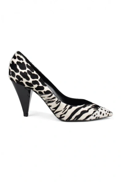 Saint Laurent Animal-print Pointed Toe Heeled Pumps In Multi