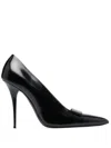 Saint Laurent Pointed-toe Polished-finish Pumps In Nero
