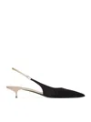 Saint Laurent Cherish Open Back Pumps In Crêpe Satin In Black