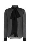 Saint Laurent Silk Shirt In Noir