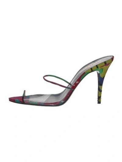 Pre-owned Saint Laurent Pvc Printed Mules