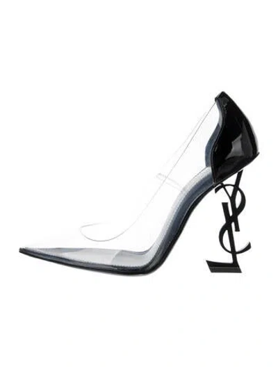 Pre-owned Saint Laurent Pvc Pumps In Black/clear