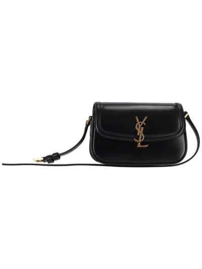 Saint Laurent Solferino Mini Leather Shoulder Bag In Black