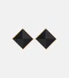 Saint Laurent Pyramid Clip-on Earrings In Black