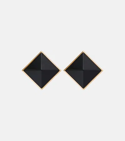 Saint Laurent Pyramid Clip-on Earrings In Black