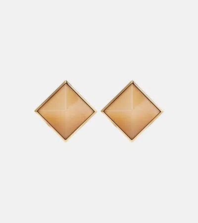 Saint Laurent Gold-tone Resin Clip Earrings