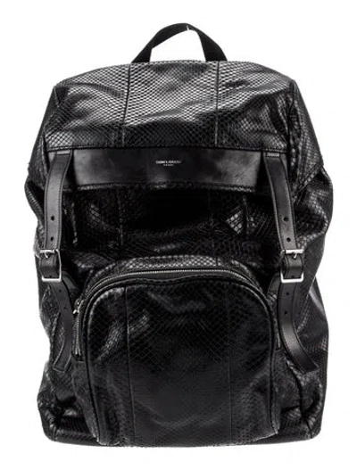Pre-owned Saint Laurent Python Backpack In Black