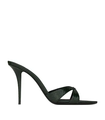 Saint Laurent Python Kirat Mules 95 In Green