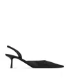Saint Laurent Python Leather Misty Slingbacks 55 In Black