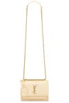 Saint Laurent Python Small Sunset Bag In Deep Sand & Light Sand