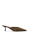 Saint Laurent Barbara 55 Animal-print Grosgrain Mules In Manto Naturale