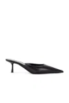 Saint Laurent Barbara Leather Mule Pumps In Nero