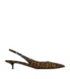 Saint Laurent Cherish 30 Leopard-print Slingback Pumps In Brown