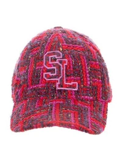 Pre-owned Saint Laurent Quilted Baseball Hat In Pink