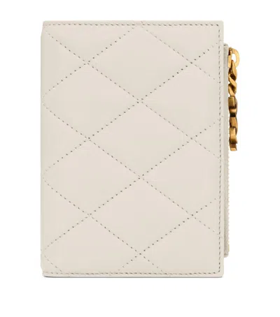 Saint Laurent Quilted Bifold Wallet In White