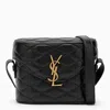 Saint Laurent Ysl Quilted Lambskin Crossbody Bag In Black
