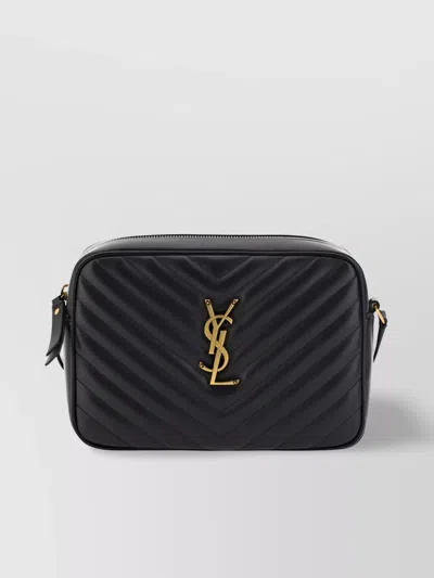 Saint Laurent Lou Camera Quilted Leather Shoulder Bag In Nero