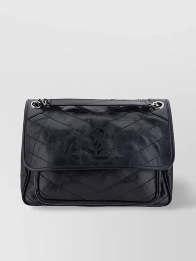 Saint Laurent Quilted Calfskin Shoulder Bag In Black