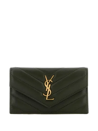 Saint Laurent Bottle Green Cassandre Card Holder