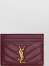Saint Laurent Quilted Cassandras Card Holder Accessory In Brown