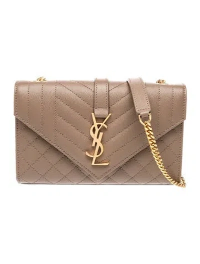 Pre-owned Saint Laurent Quilted Cassandre Large In Neutral