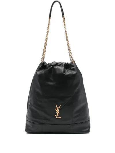 Saint Laurent Quilted Chain Shoulder Bag In Black