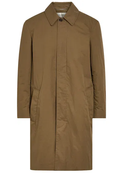 Saint Laurent Quilted Cotton Coat In Brown
