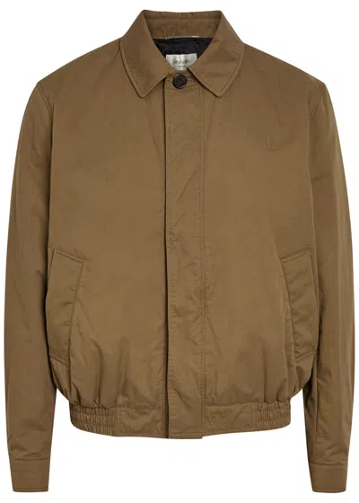 Saint Laurent Quilted Cotton Jacket In Brown