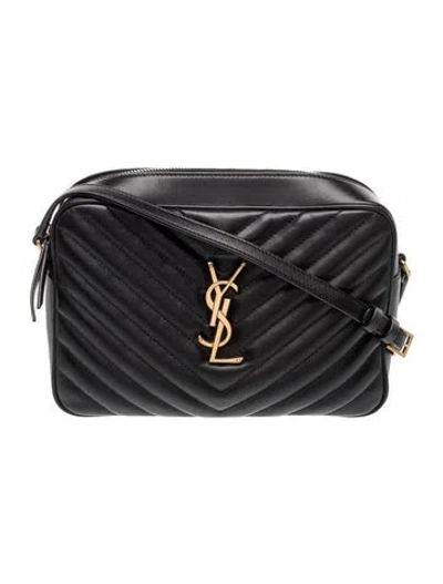 Pre-owned Saint Laurent Quilted Crossbody Bag In Black