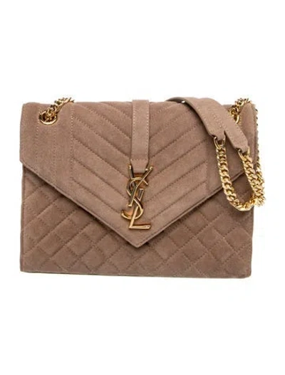 Pre-owned Saint Laurent Quilted Envelope Medium 2023 In Neutrals