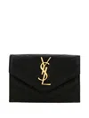 Saint Laurent Small Monogram Envelope Wallet In Black