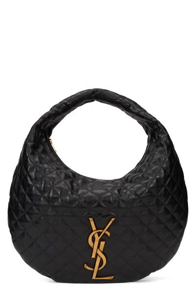 Saint Laurent Quilted Hobo Handbag - Spacious And Elegant Design (47cm X 30.5cm X 12cm) In Black