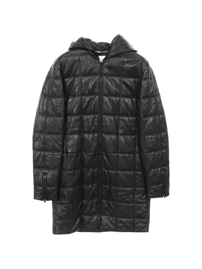 Pre-owned Saint Laurent Quilted Hooded Coat In Black