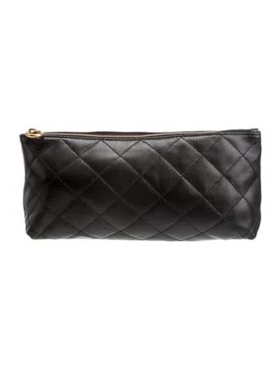 Pre-owned Saint Laurent Quilted Icare Quilted Clutch Small 2024 In Black