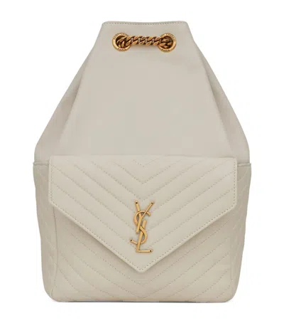 Saint Laurent Quilted Joe Backpack In White