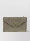 Saint Laurent Quilted Lambskin Leather Shoulder Bag In Neutral