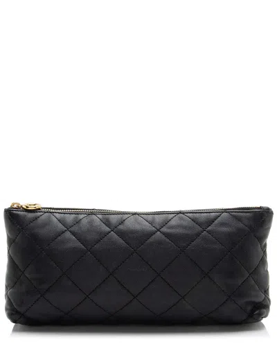 Saint Laurent Quilted Lambskin Pouch (authentic Pre-loved) In Black