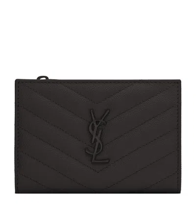Saint Laurent Quilted Leather Bifold Pouch In Black