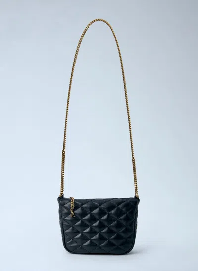 Saint Laurent Quilted Leather Chain Bag In Black