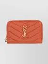 Saint Laurent Quilted Leather Coin Purse With Gold Hardware In Brown