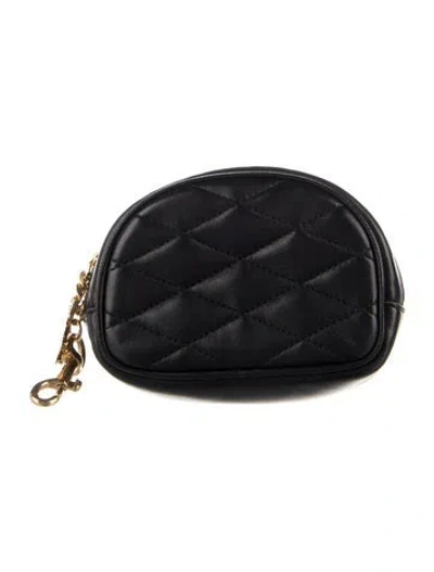 Pre-owned Saint Laurent Quilted Leather Cosmetic Pouch Bag In Black