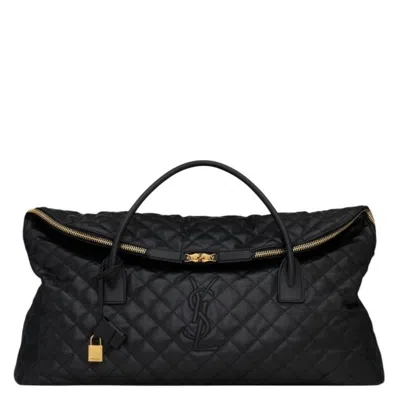 Saint Laurent Quilted Leather Giant Travel Bag In Black