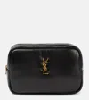 Saint Laurent Mini Cosmetic Ysl Pouch In Padded Smooth Leather In Black