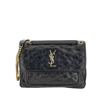 Saint Laurent Quilted Leather Medium 'niki' Bag In Black
