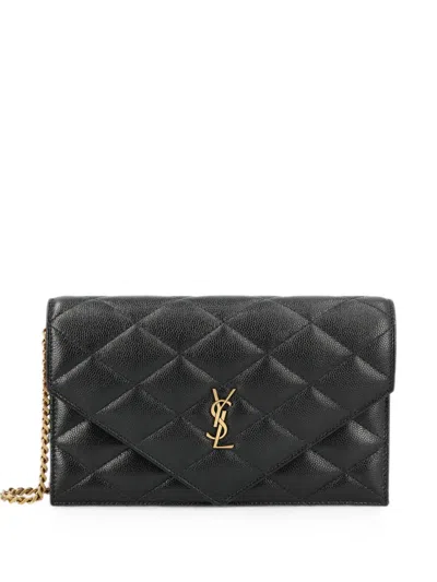Saint Laurent Quilted Leather Shoulder Bag In Black