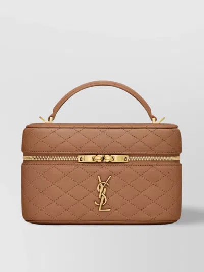 Saint Laurent Quilted Leather Vanity Bag With Adjustable Strap
