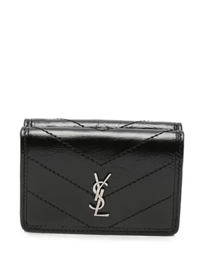 Saint Laurent Quilted Leather Wallet In Black