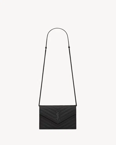 Saint Laurent Quilted Leather Wallet In Black
