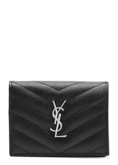 Saint Laurent Quilted Leather Wallet In Black